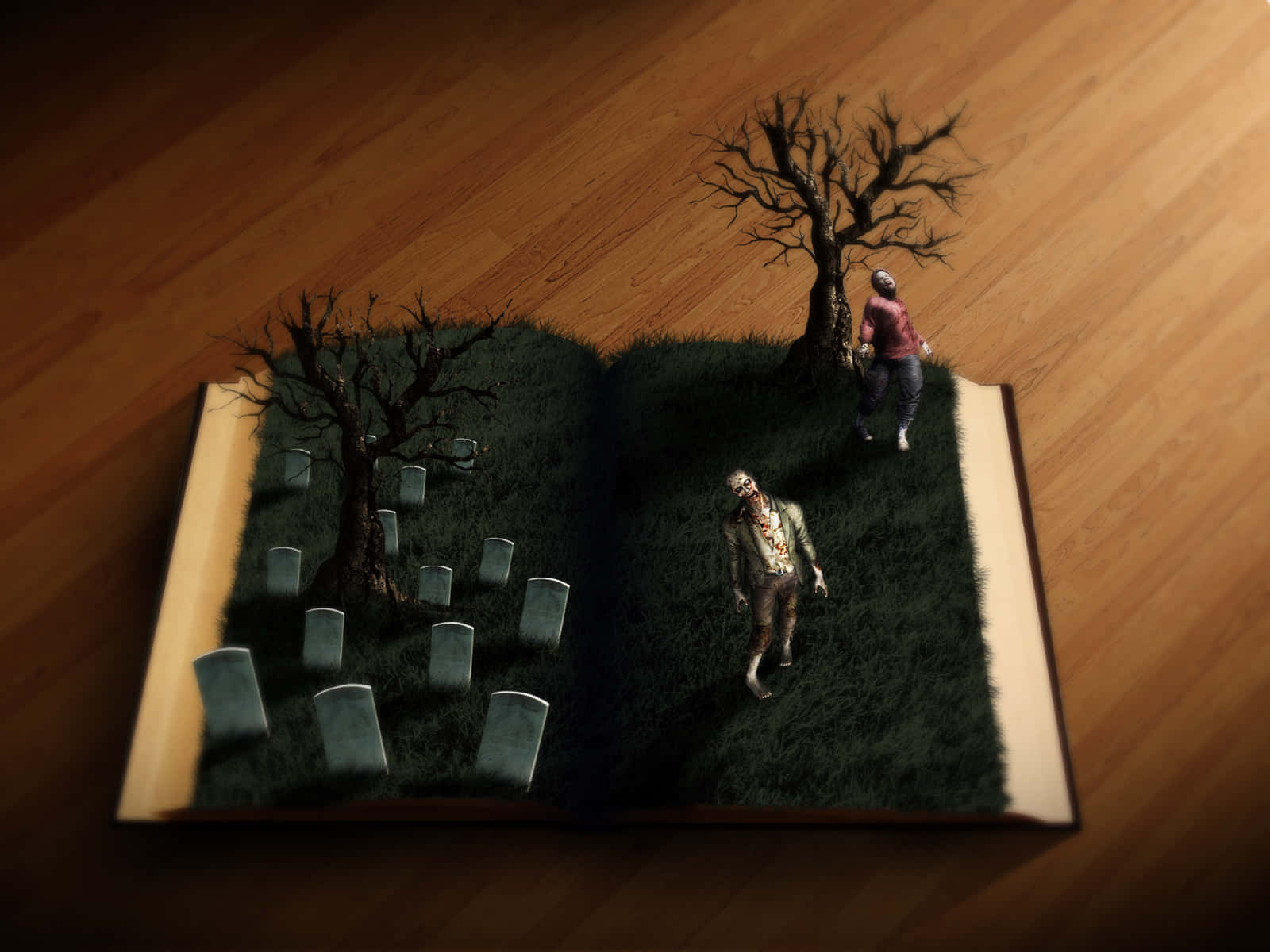 Enjoy the Thrills of Reading this Halloween with a Spooky Book Wallpaper