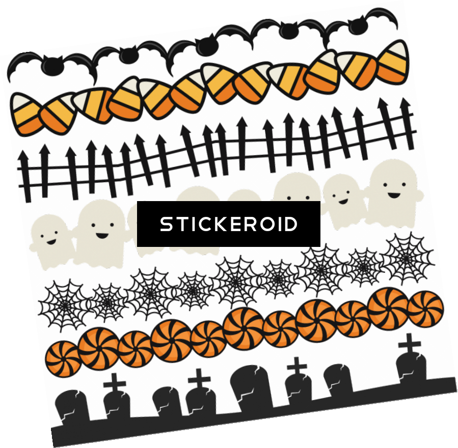 Halloween Border Clipart Candy Corn Ghosts PNG