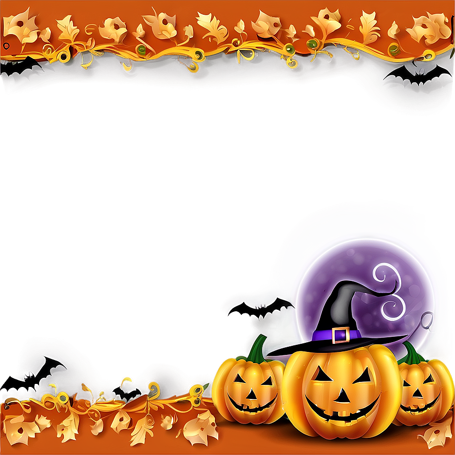 Halloween Border For Greeting Cards Png 06202024 PNG