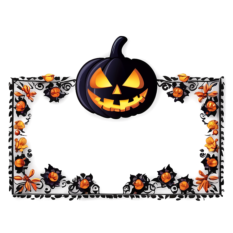 Halloween Border For Invitation Png Uom PNG