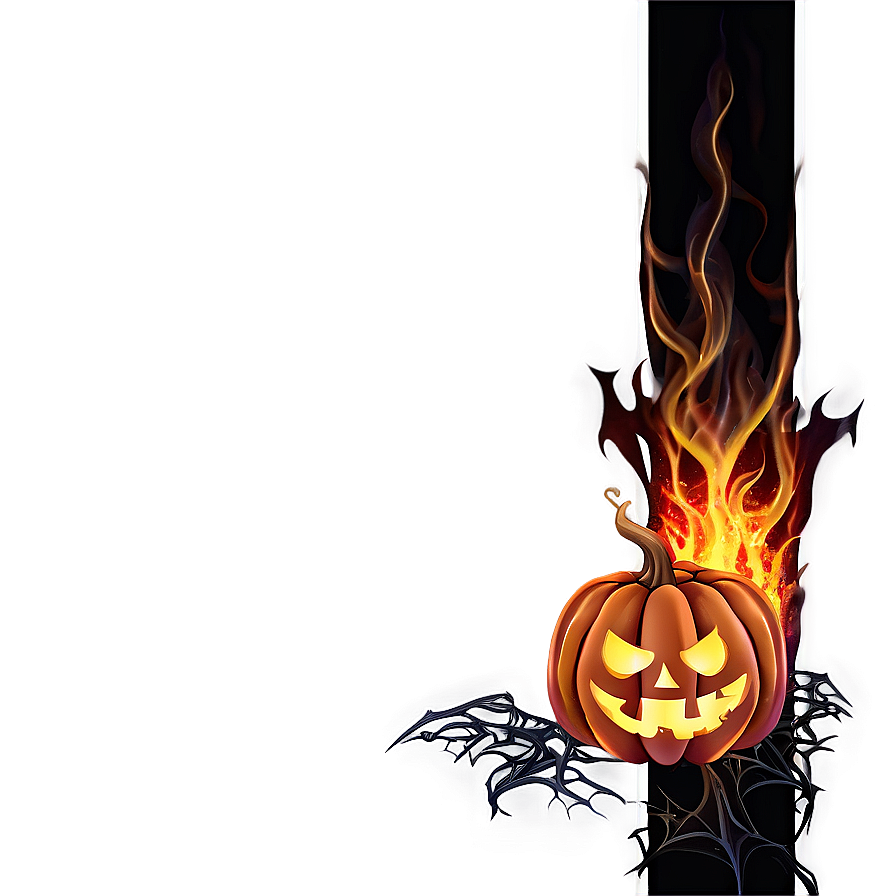 Halloween Border With Flames Png 06202024 PNG