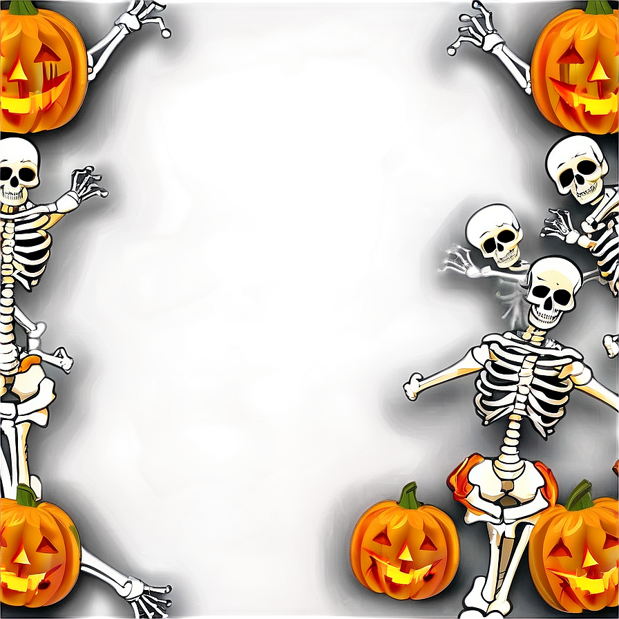 Halloween Border With Skeletons Png 06202024 PNG