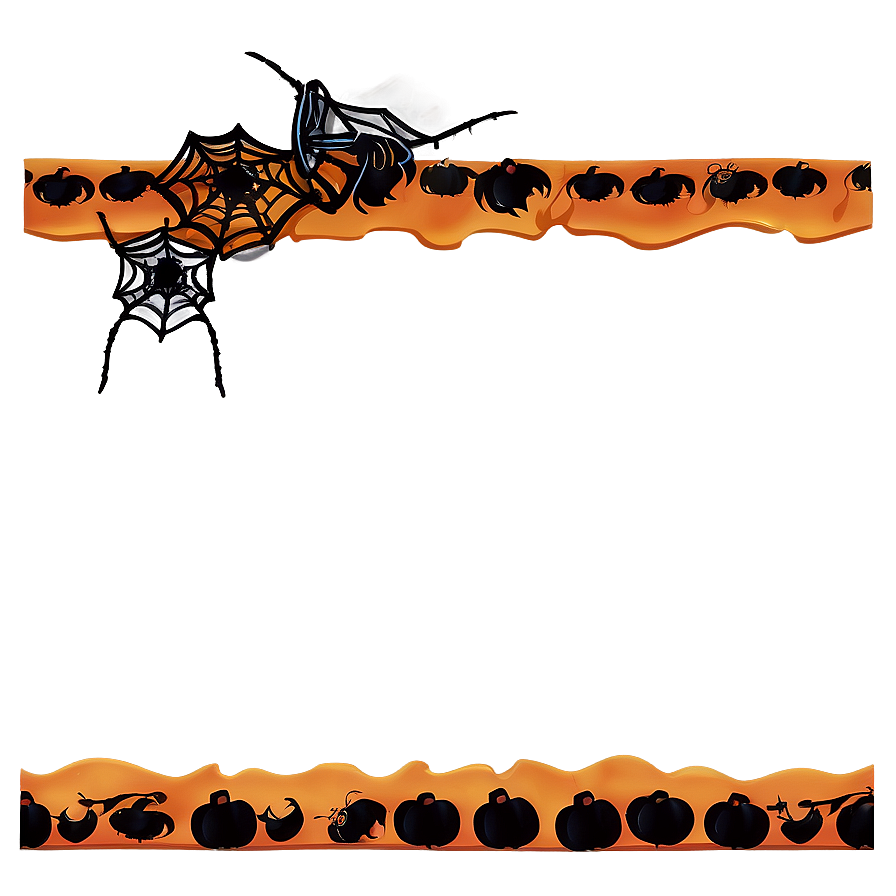 Halloween Border With Spiders Png Dlm PNG