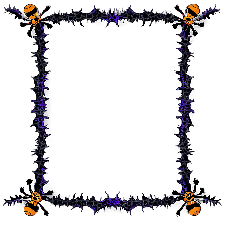 Halloween Border With Spiders Png Ncb PNG