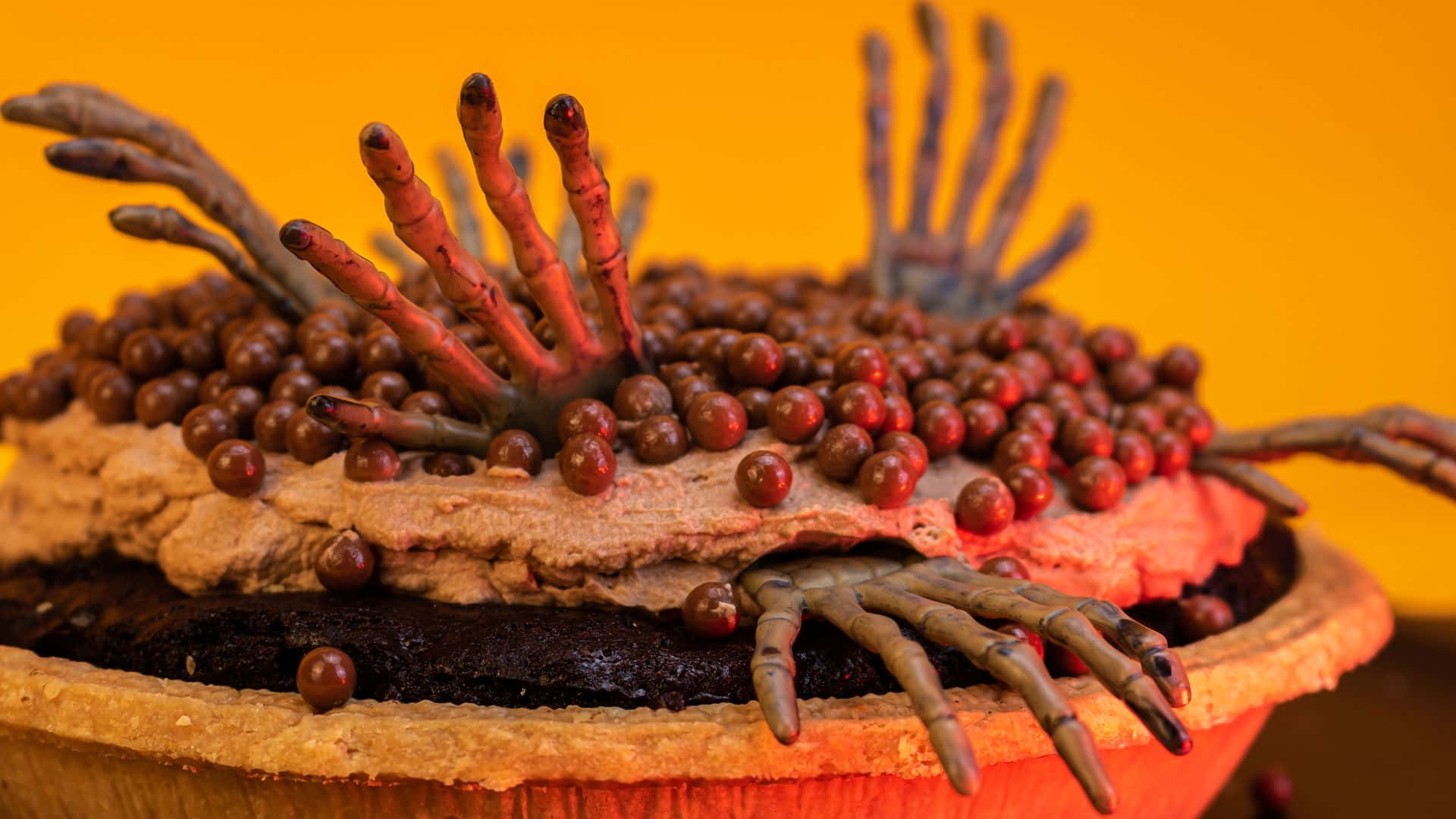 Delight your taste buds with this delicious Halloween cake! Wallpaper