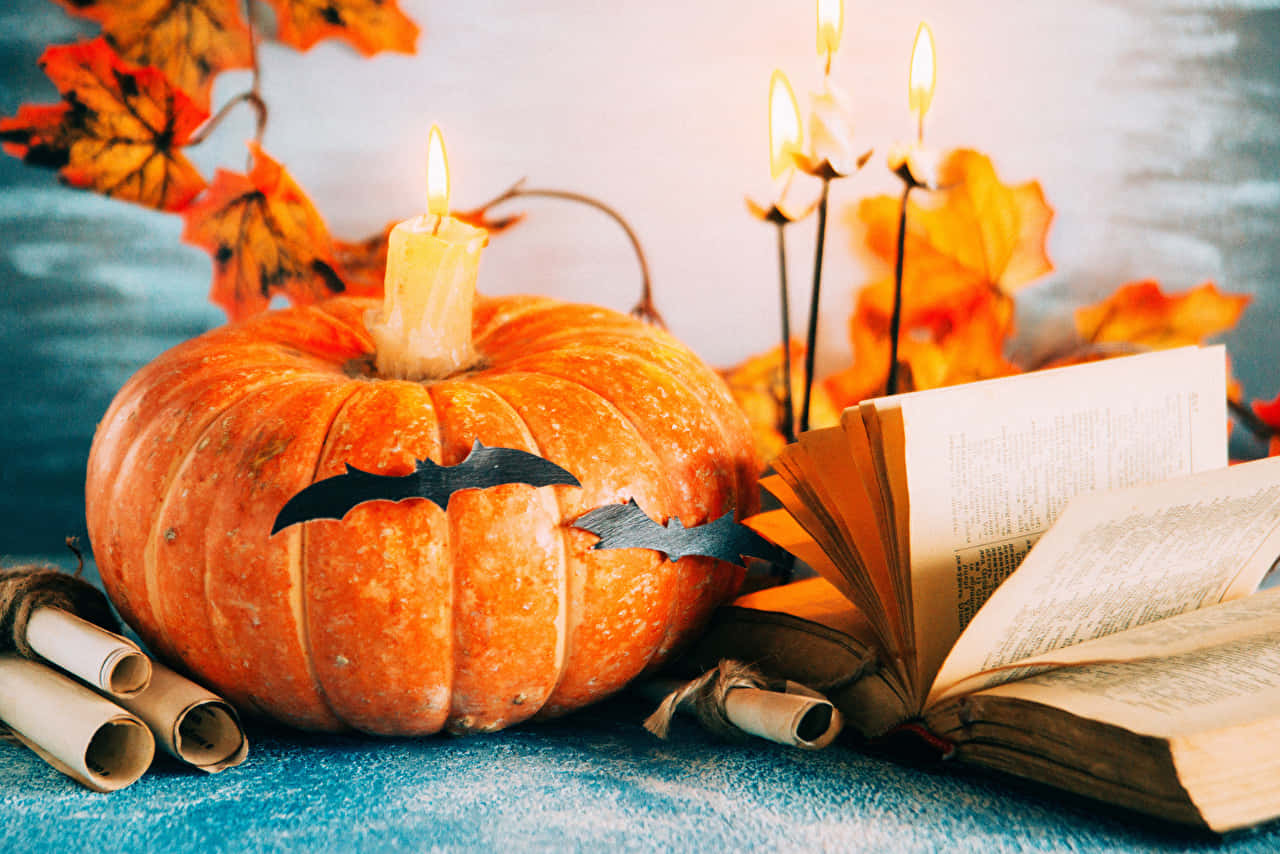 Get ready for a spooktacular Halloween celebration with these festive candles! Wallpaper
