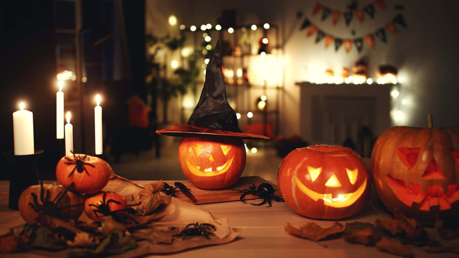 "Celebrate Halloween with spooky and festive candles" Wallpaper