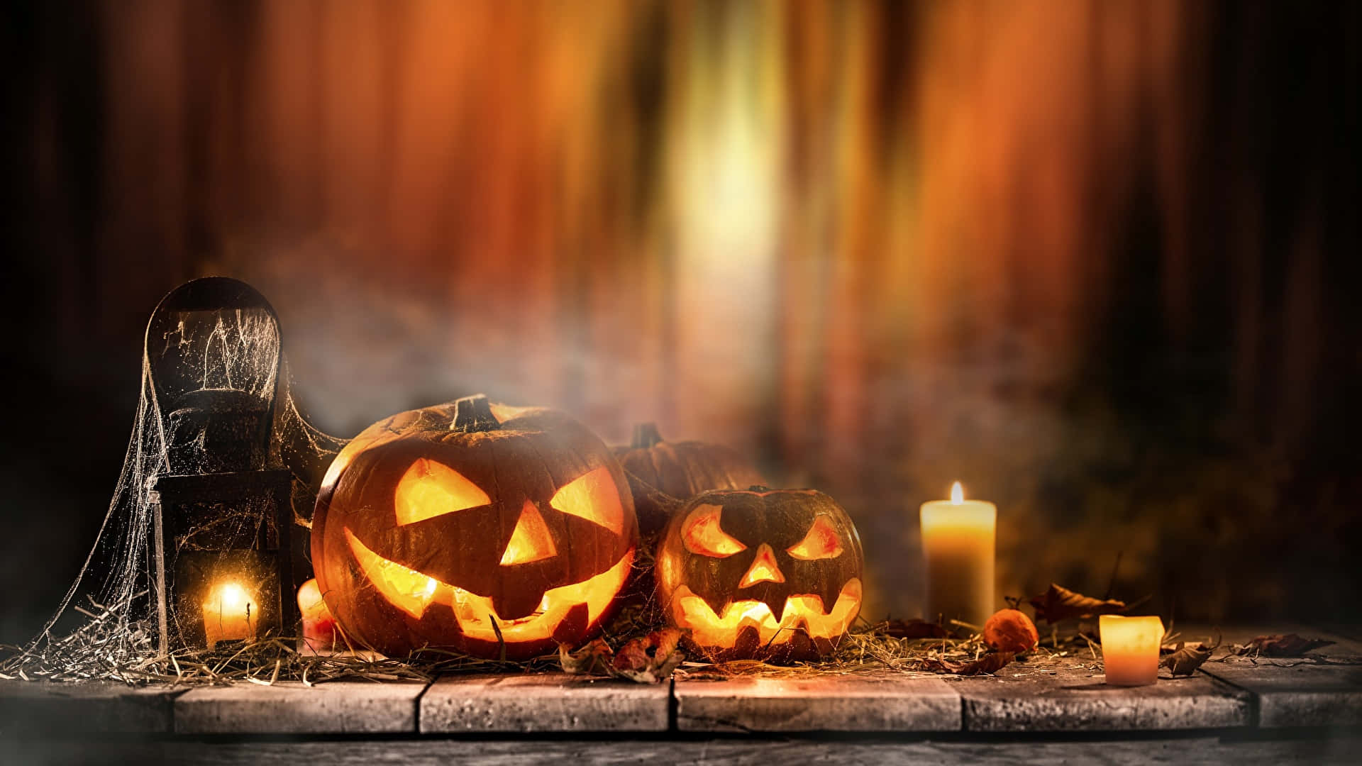 Deck the halls with boughs of spooky Halloween candles Wallpaper