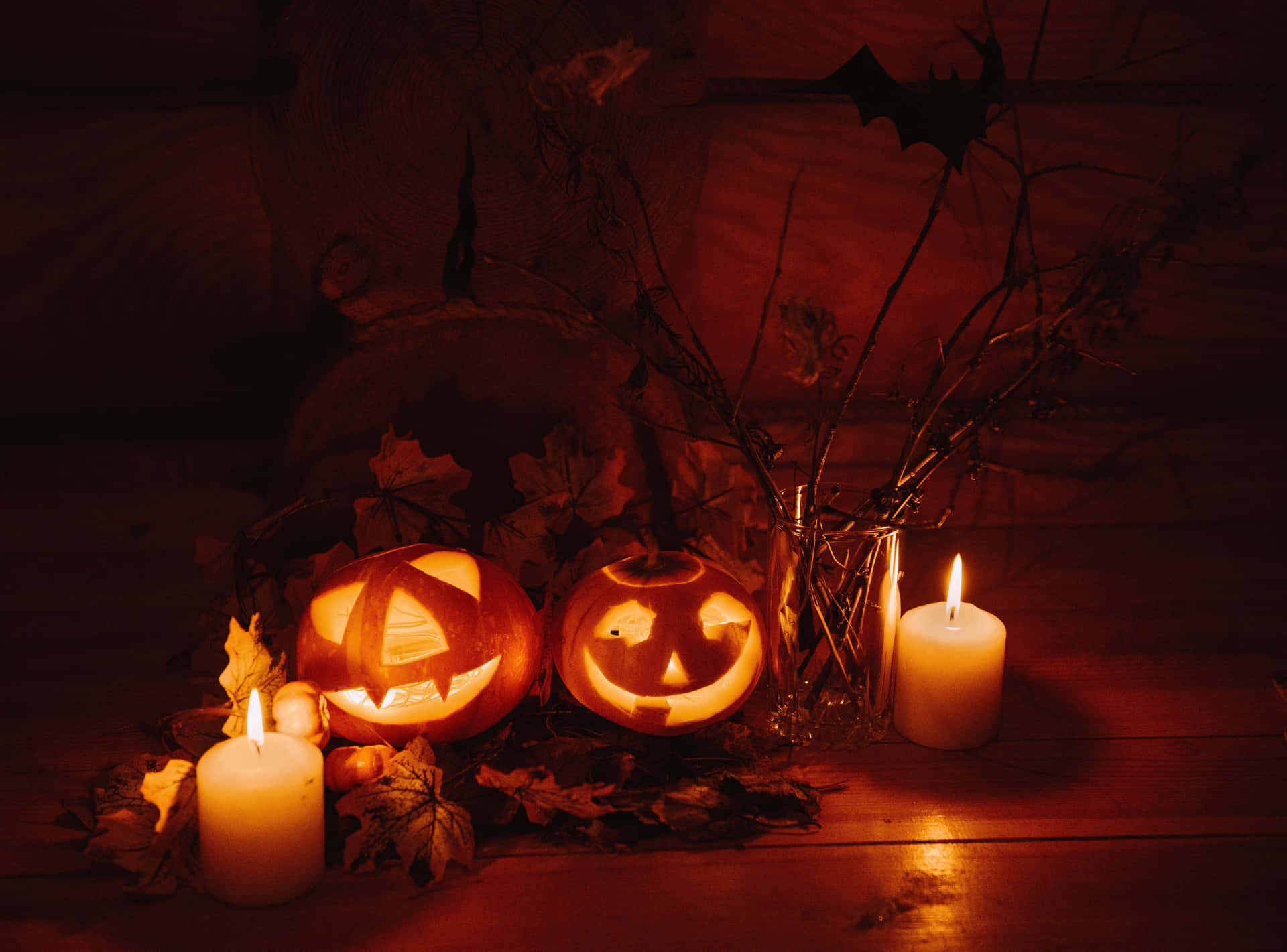Create the perfect spooktacular mood with Halloween candles Wallpaper