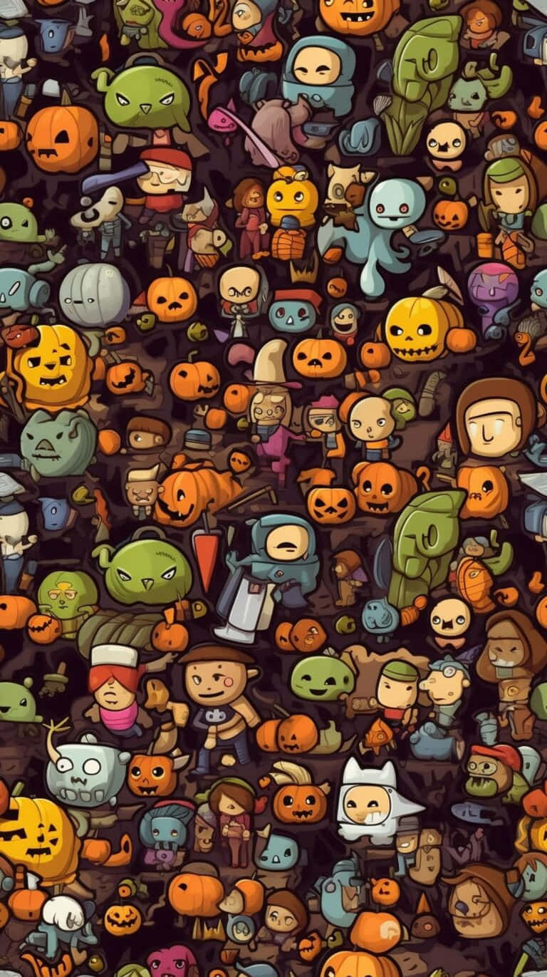 Halloween Cartoon Crowdi Phone Background Wallpaper