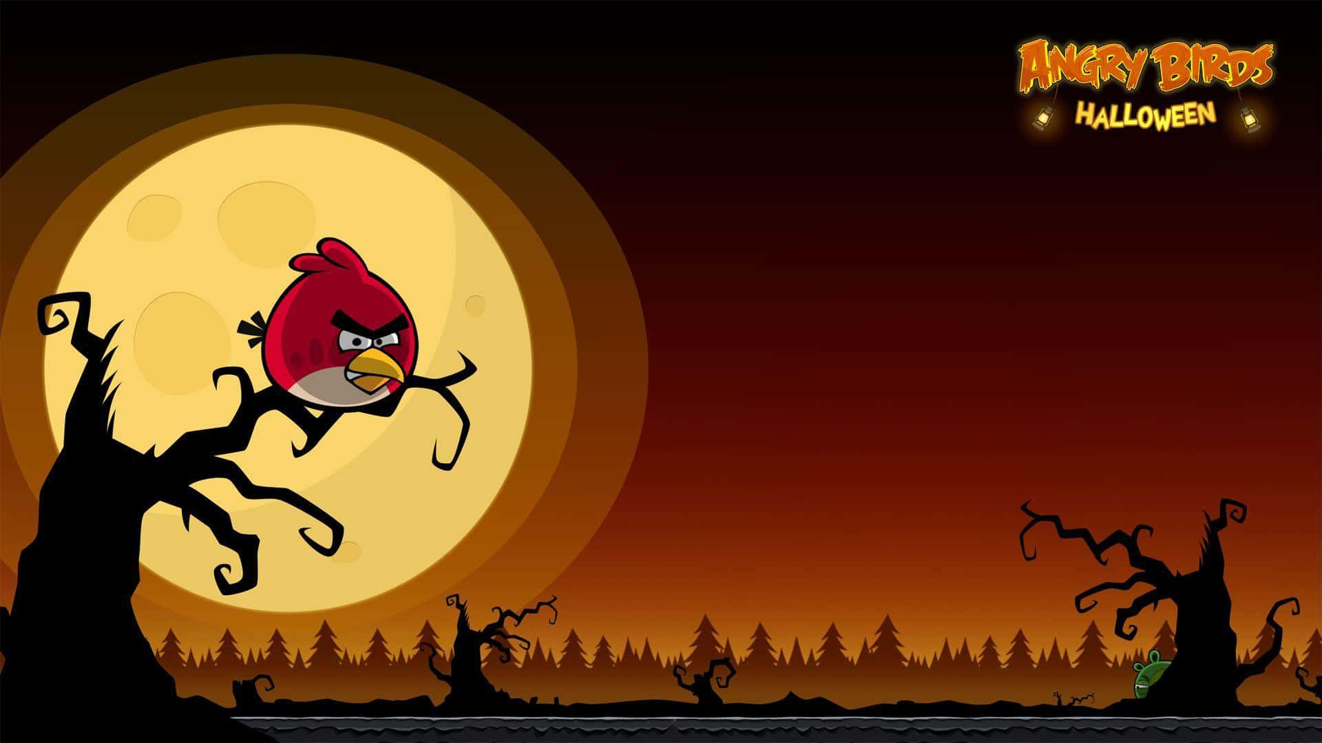 Halloween Cartoon Angry Birds In Spooky Forest Picture