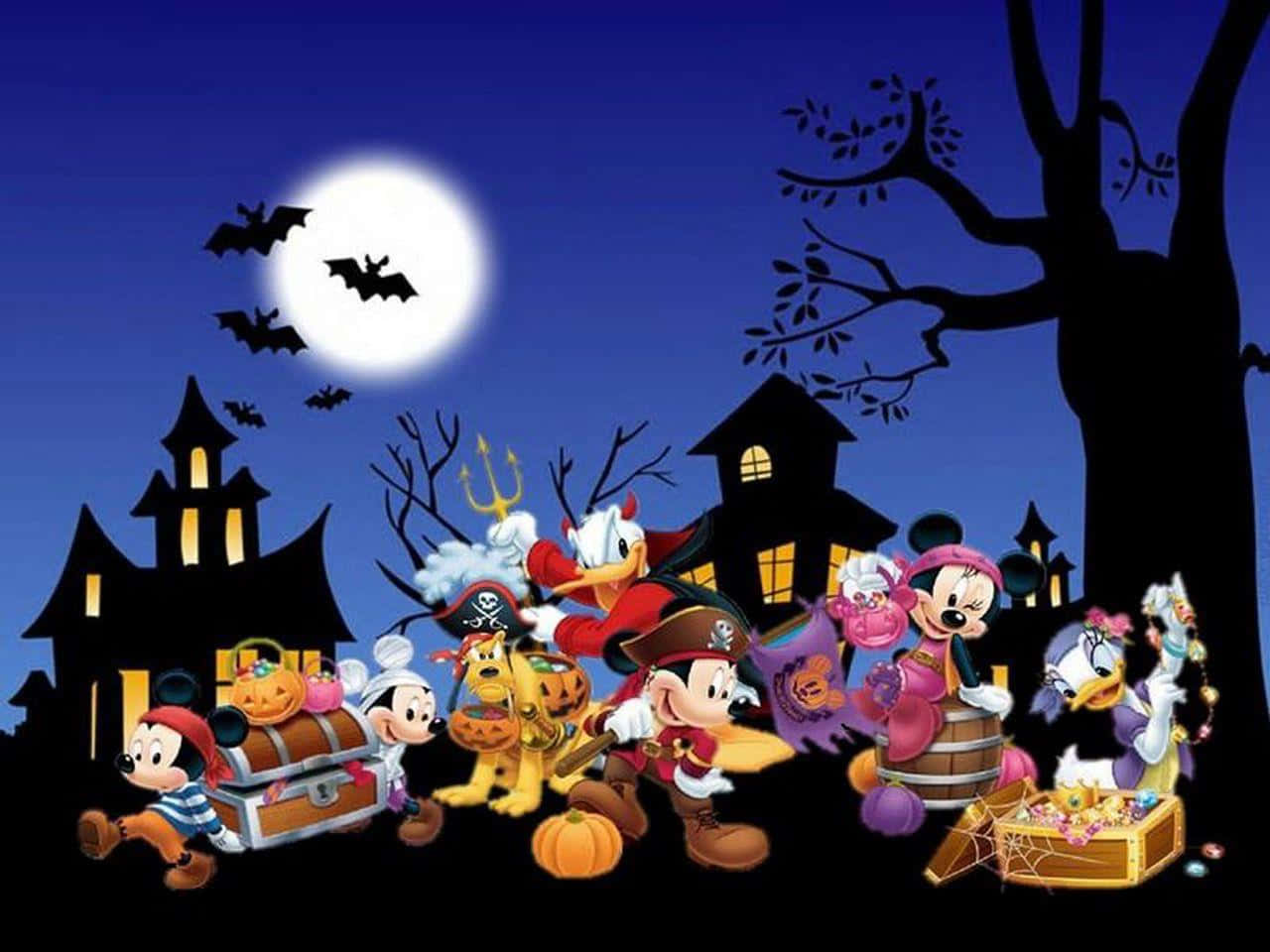 Halloween Cartoon Disney Characters In Costumes Picture