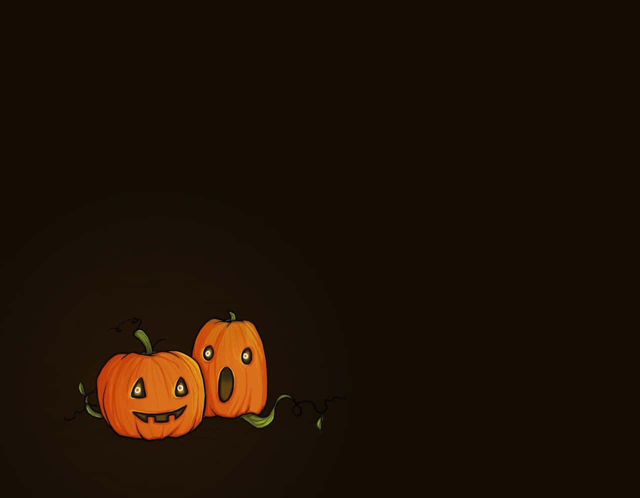 Cartoneanimato Di Halloween, Zucche Di Halloween Su Sfondo Nero.