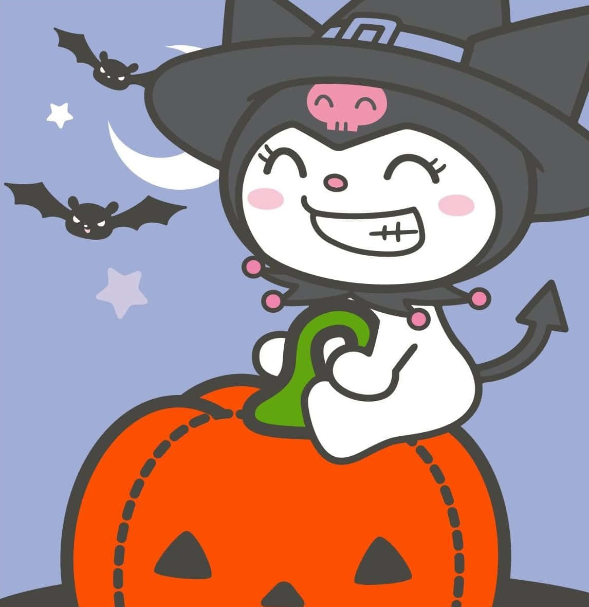 Halloween Cartoon Witchon Pumpkin Wallpaper