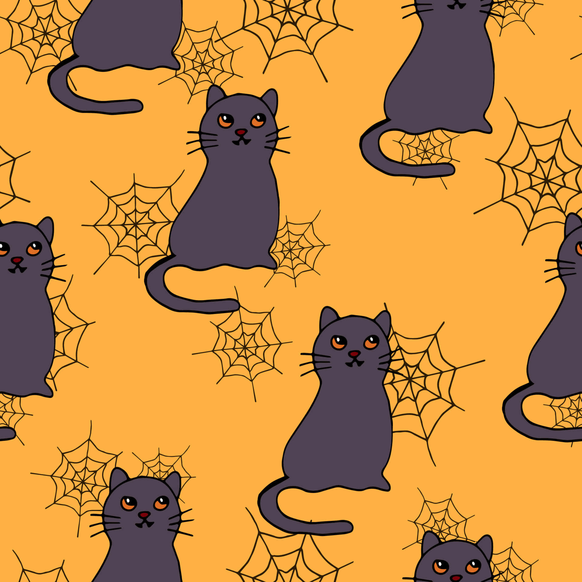 Fejrhalloween Med Denne Uhyggelige Kat! Wallpaper