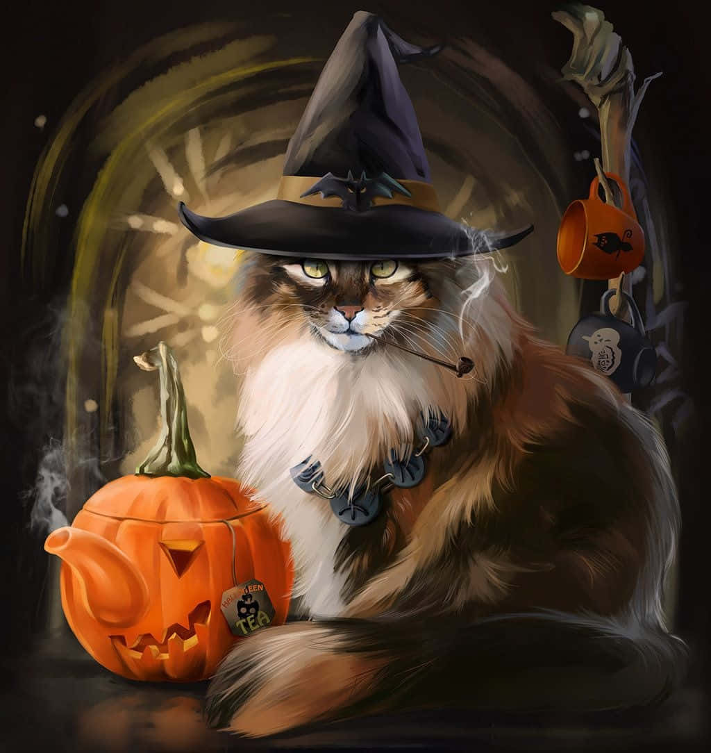 Get into the Halloween spirit with this mischievous cat!