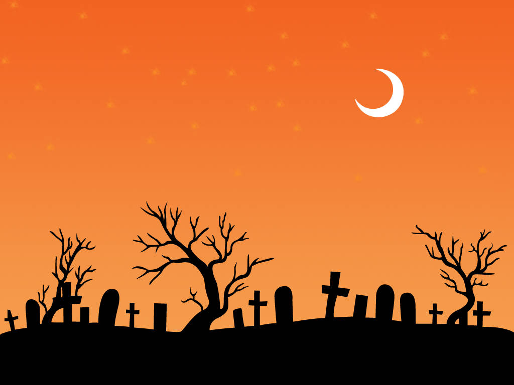 Halloween Cemetery Silhouette Art