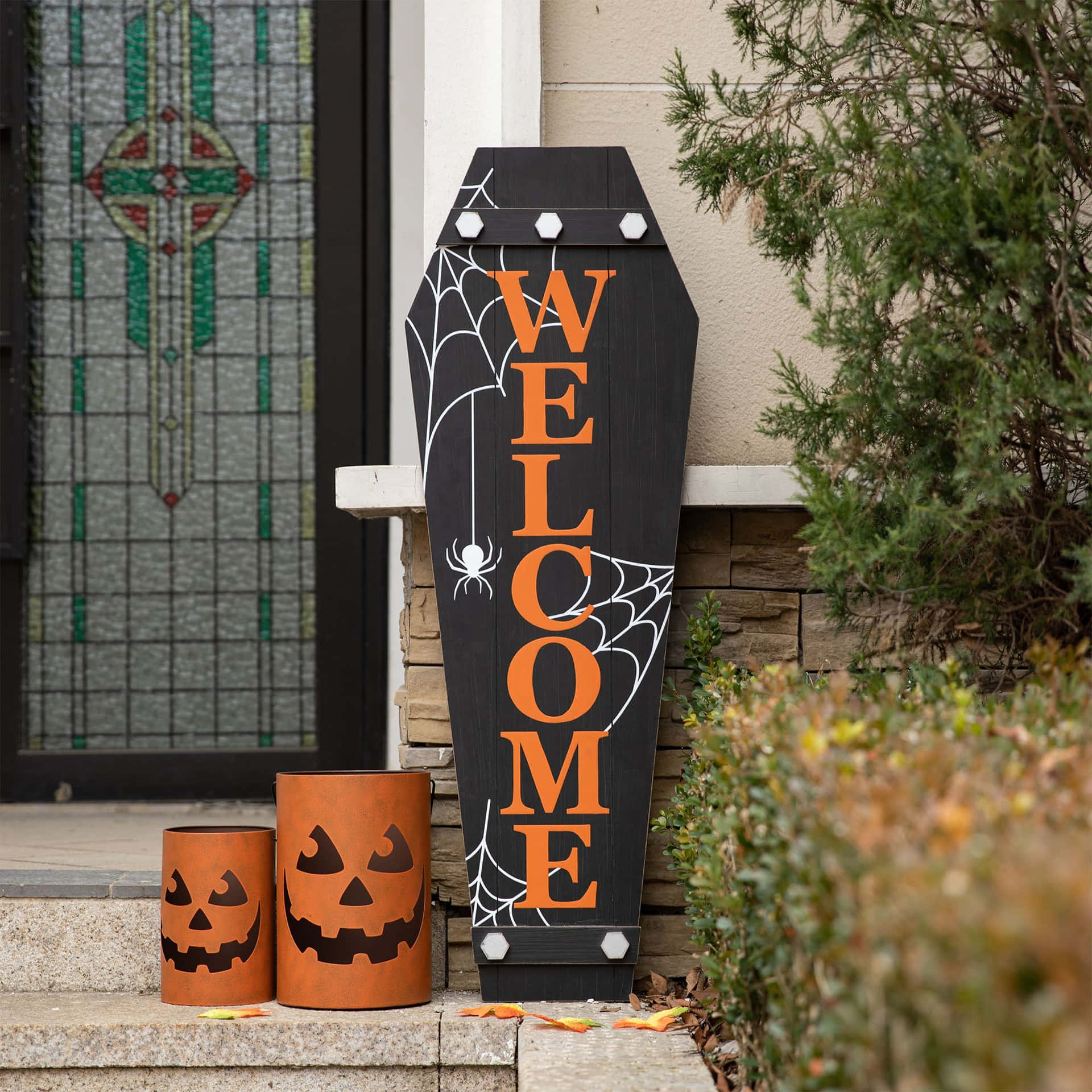 Get spooky with a creepy coffin on Halloween! Wallpaper