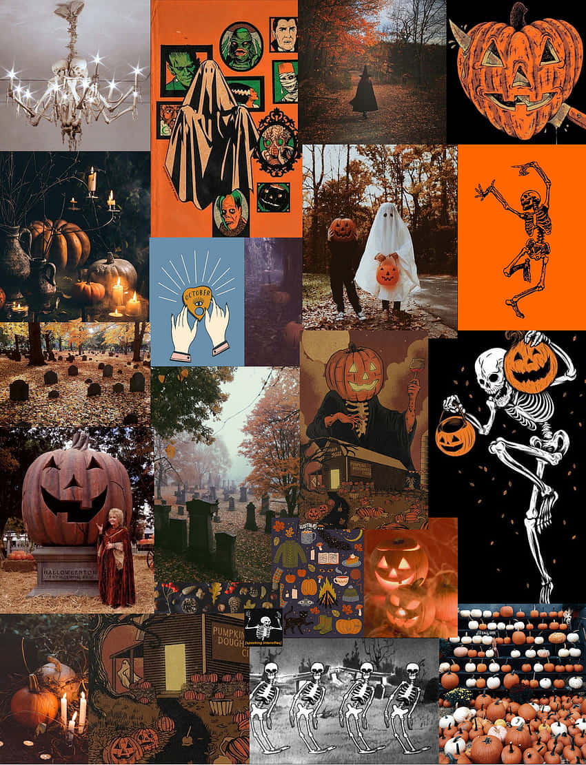 Halloween Collage Aesthetic Collection Wallpaper