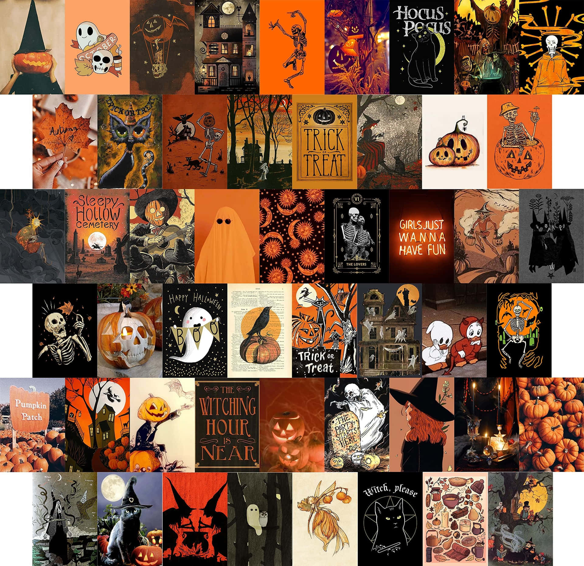Halloween Collage Aesthetic Fall Season.jpg Wallpaper