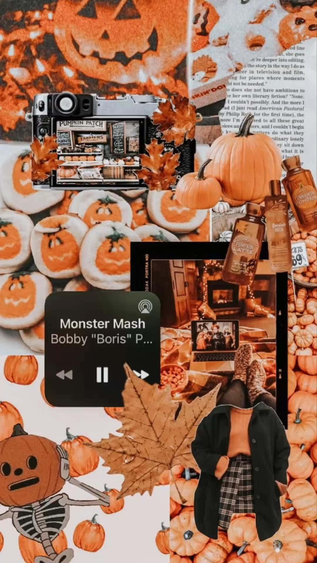Halloween Collage Aesthetic Fall Vibes Wallpaper