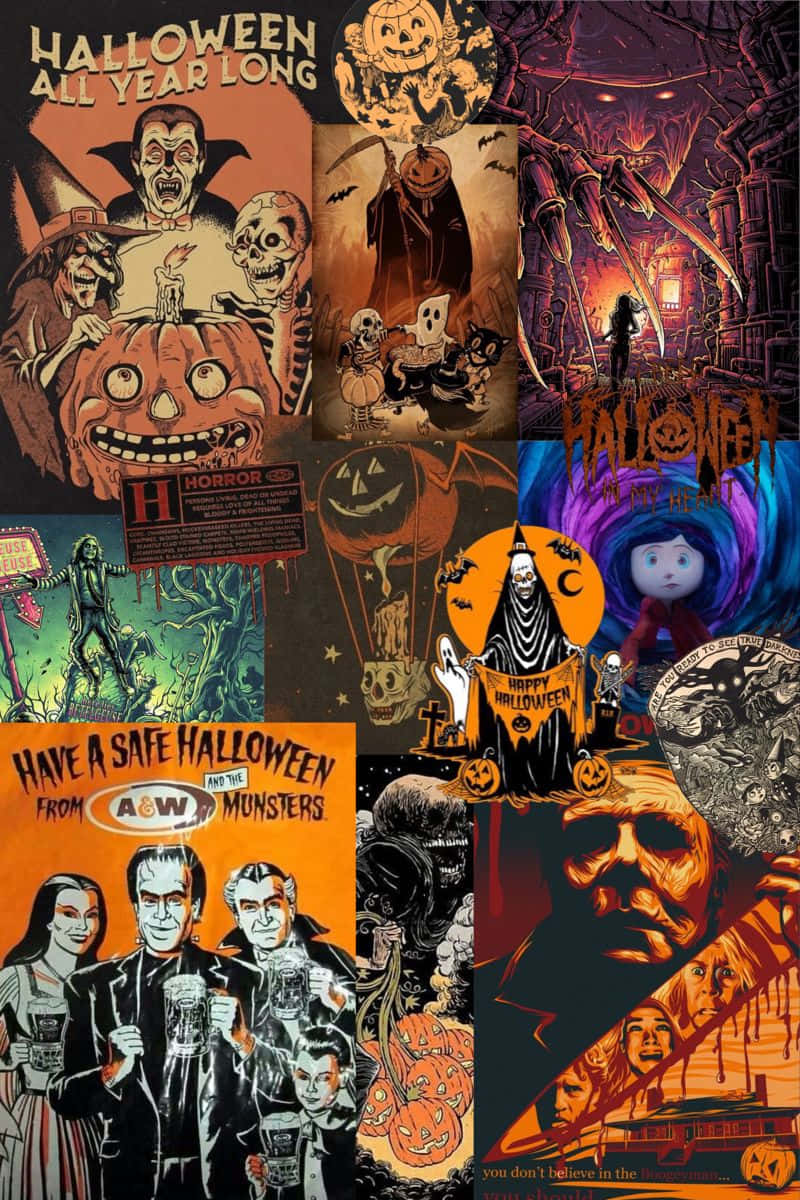 Halloween Collage Scary Aesthetic Wallpaper
