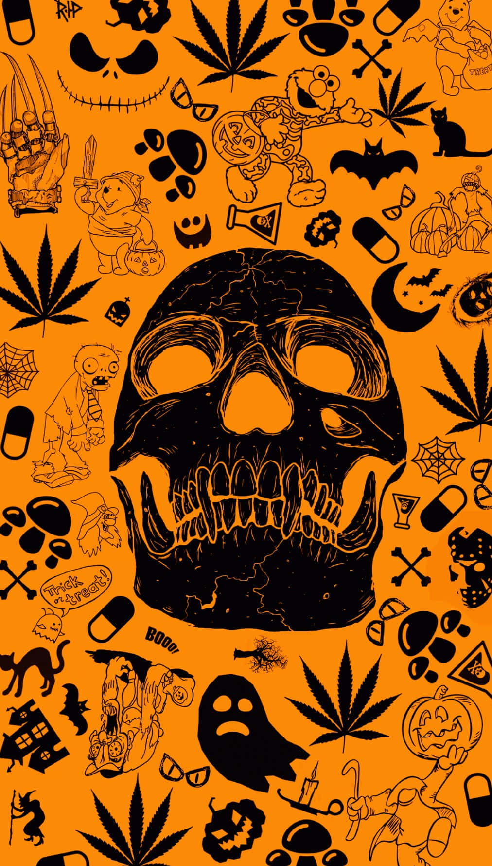 Halloween Collage Skull Aesthetic Pfp.jpg Wallpaper
