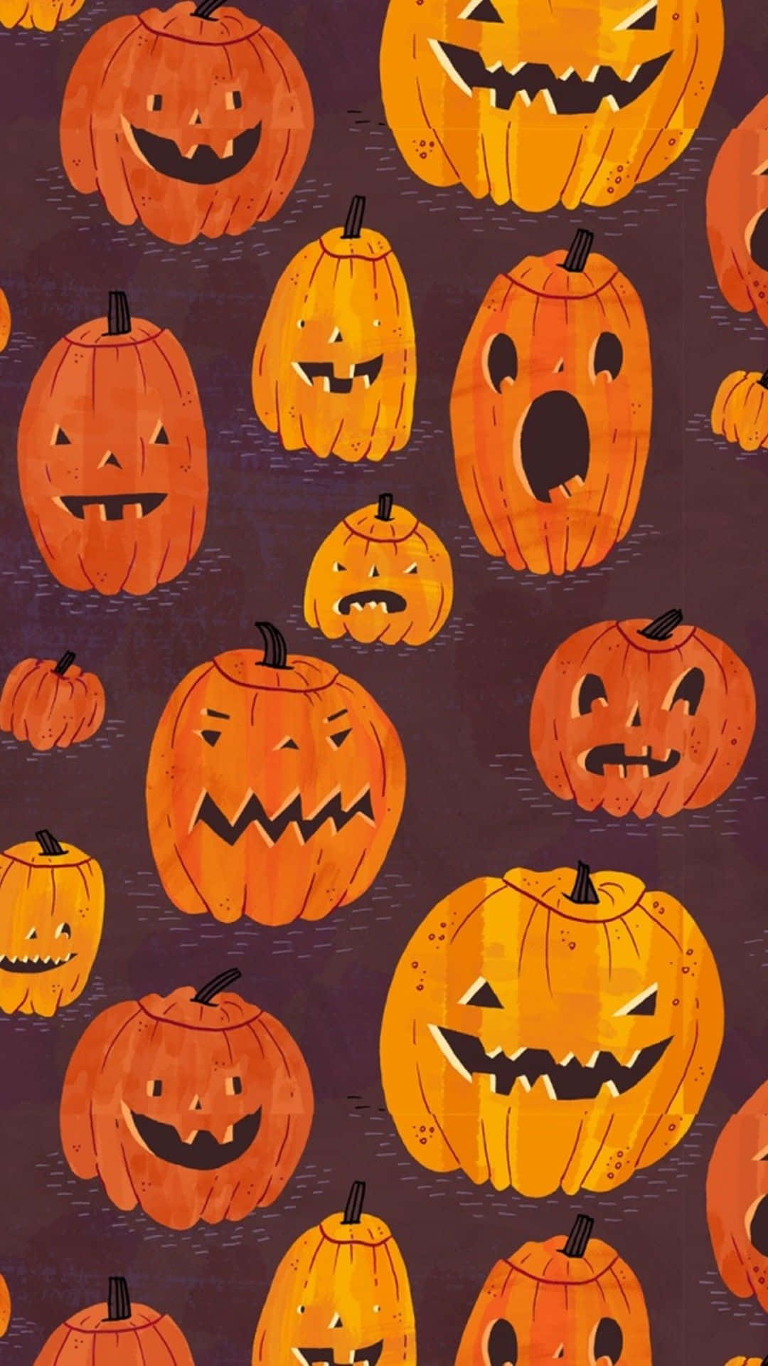 Halloween Cute Ghoulish Pumpkins Drawing Picture