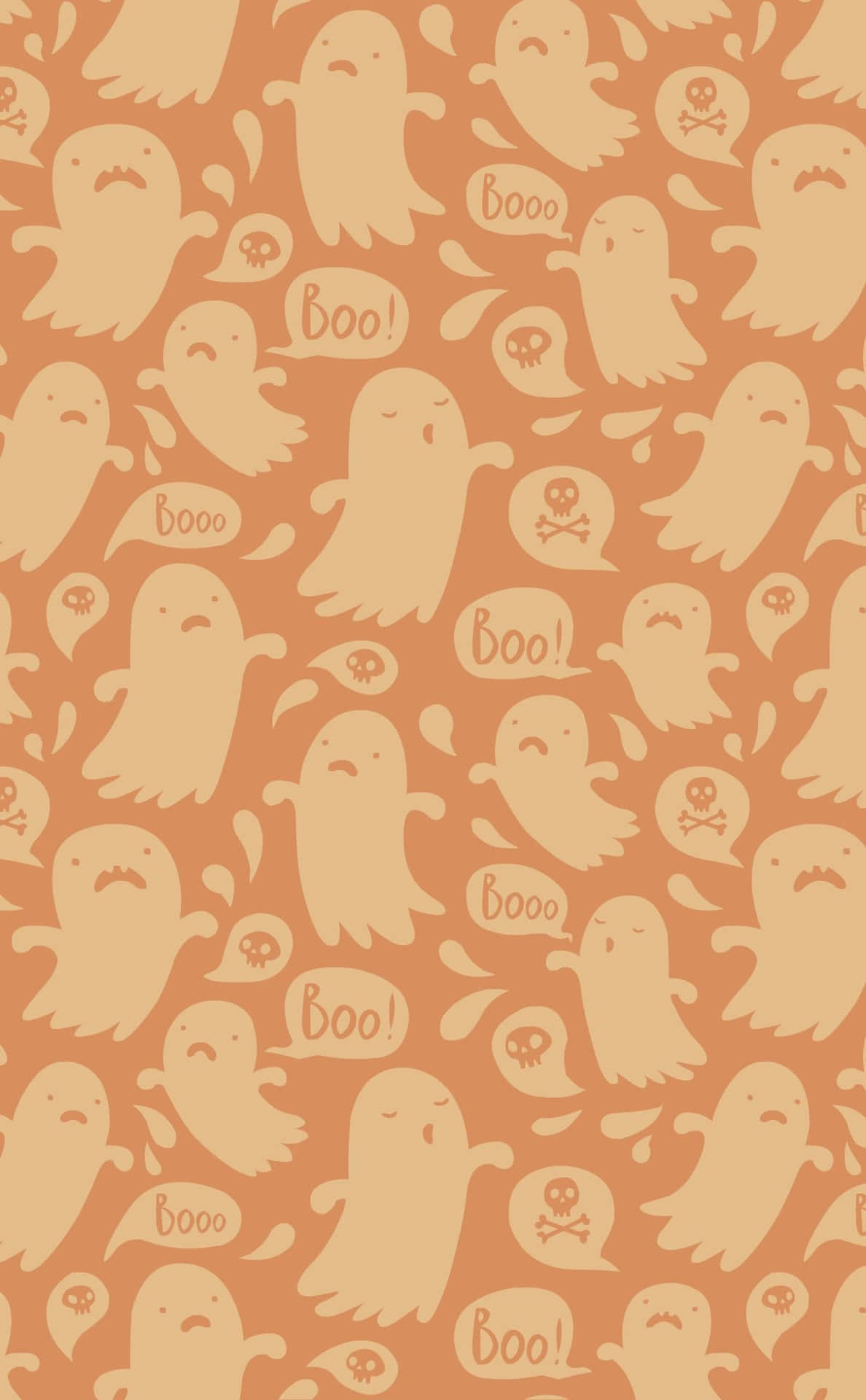 Halloweenniedliches Boo! Gruseliger Geister Digitalbild