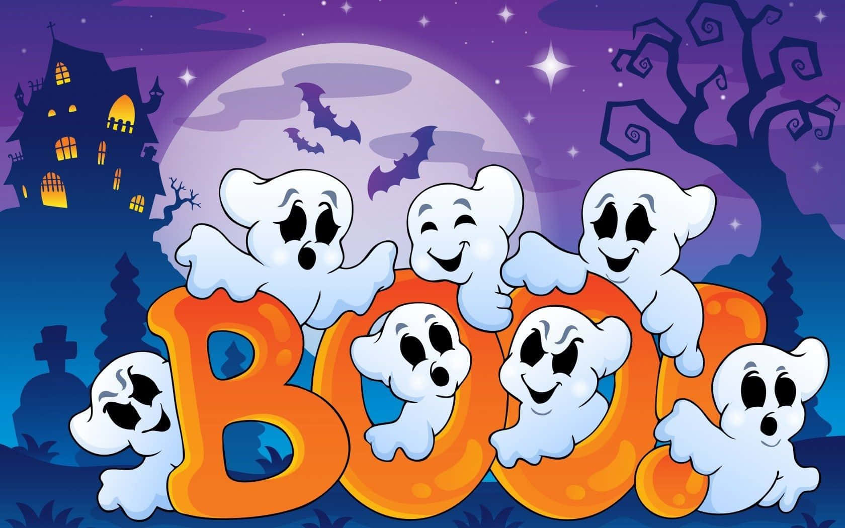 Halloween Cute Floating Scary Ghosts Picture
