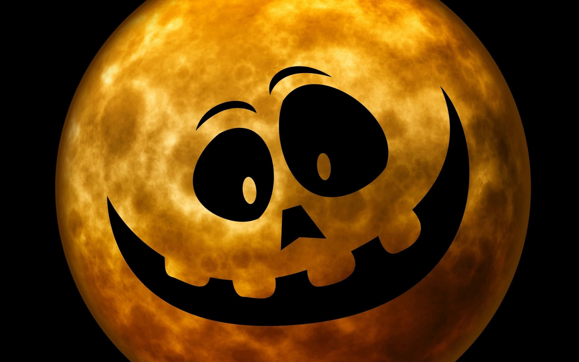 Halloweensöt Full Moon Läskig Leende Bild.