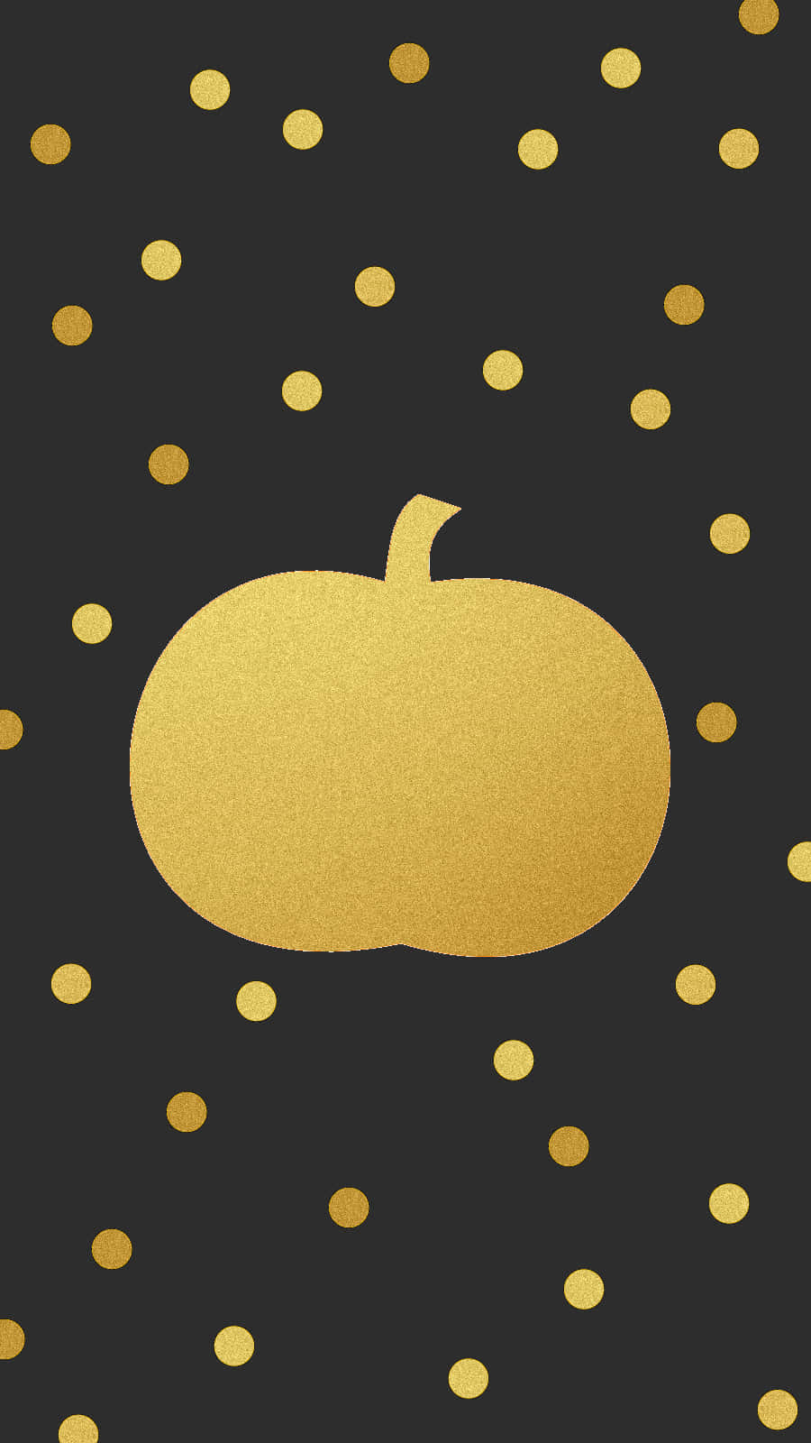 Halloween Cute Metallic Gold Pumpkin Polka Dots Picture