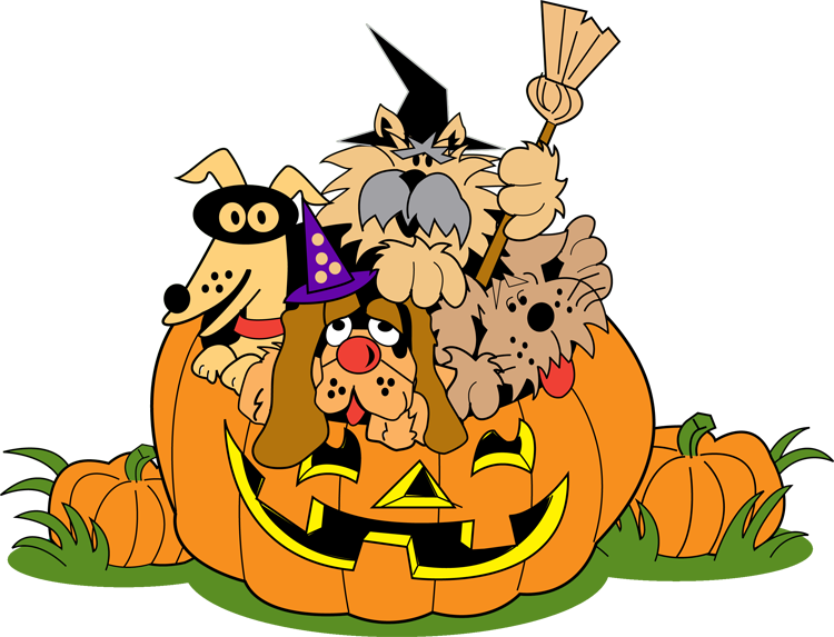 Halloween Dogsin Pumpkin Cartoon PNG