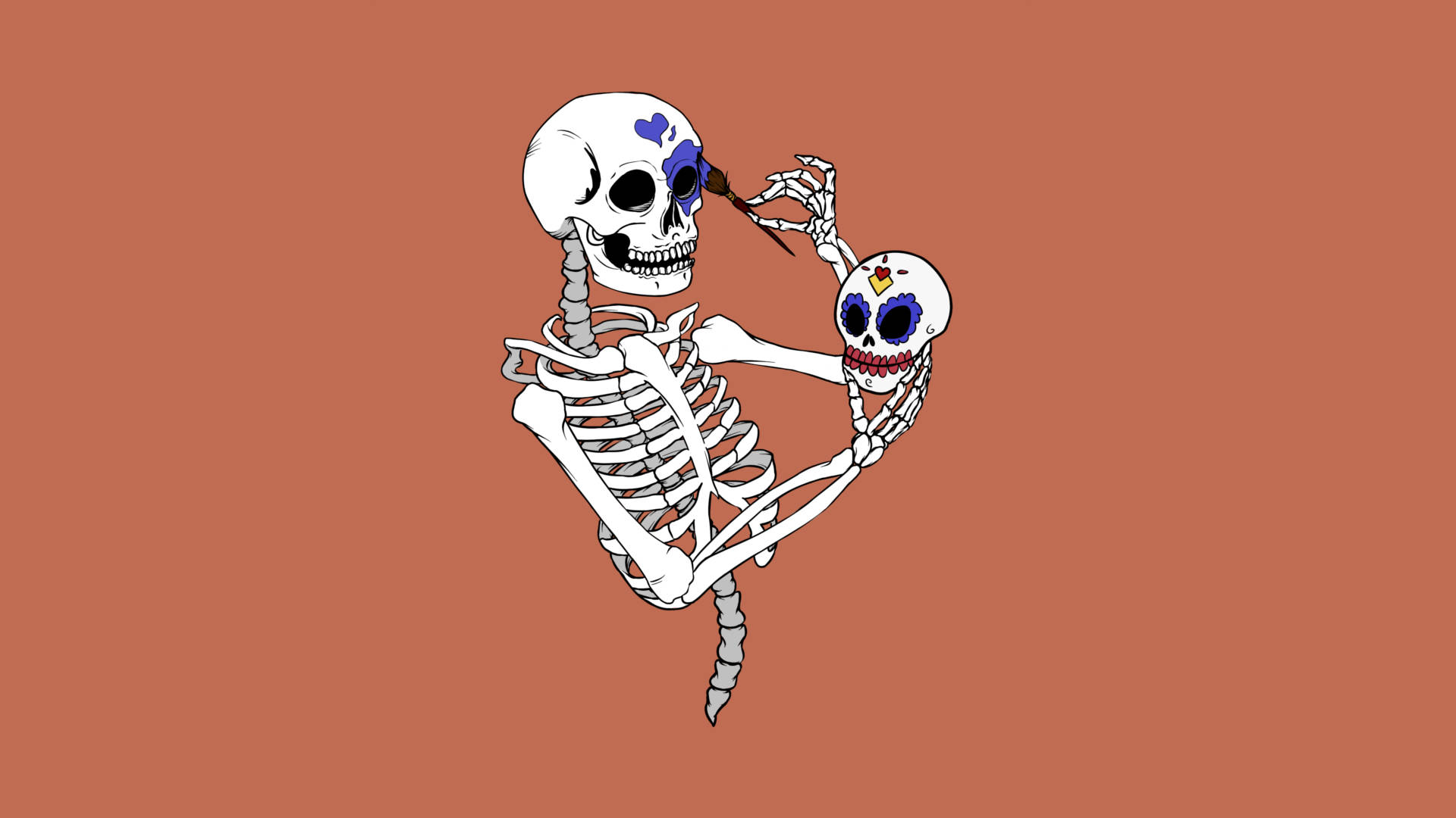 Halloween Face Paint Skeleton Desktop