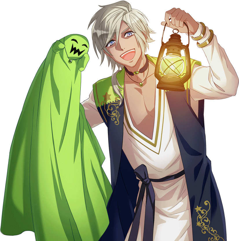 Halloween Funwith Ghostand Lantern PNG