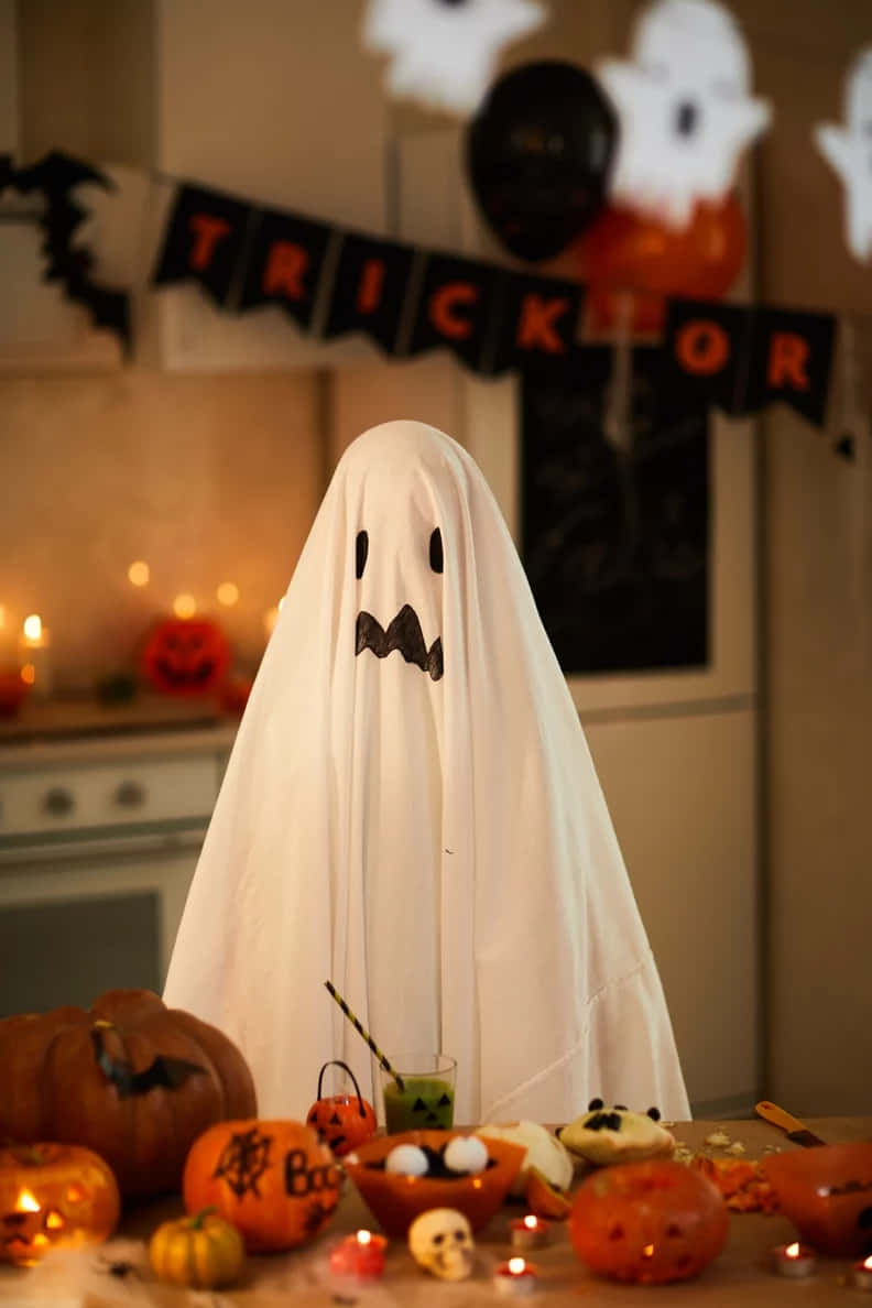 Halloween Ghost Costume Decoration Wallpaper