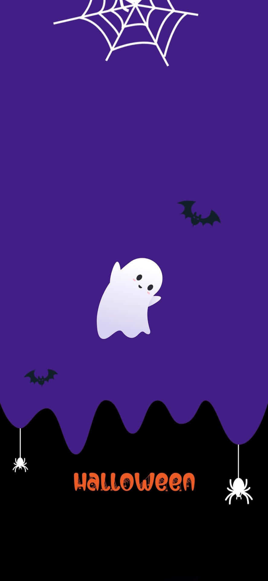 Halloween Ghost Spider Theme Lockscreen Wallpaper