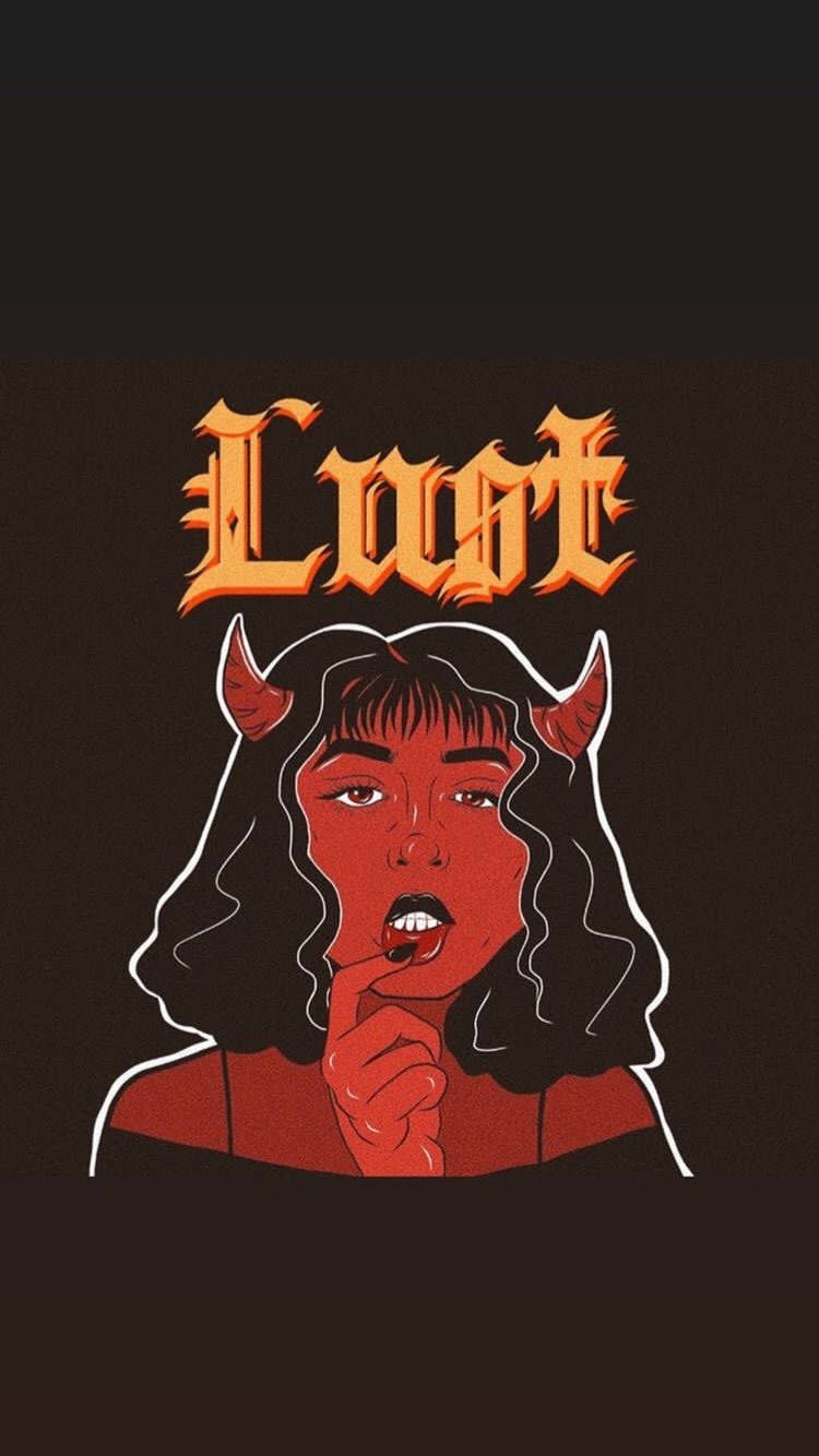 Halloween Grunge Devil Girl Wallpaper