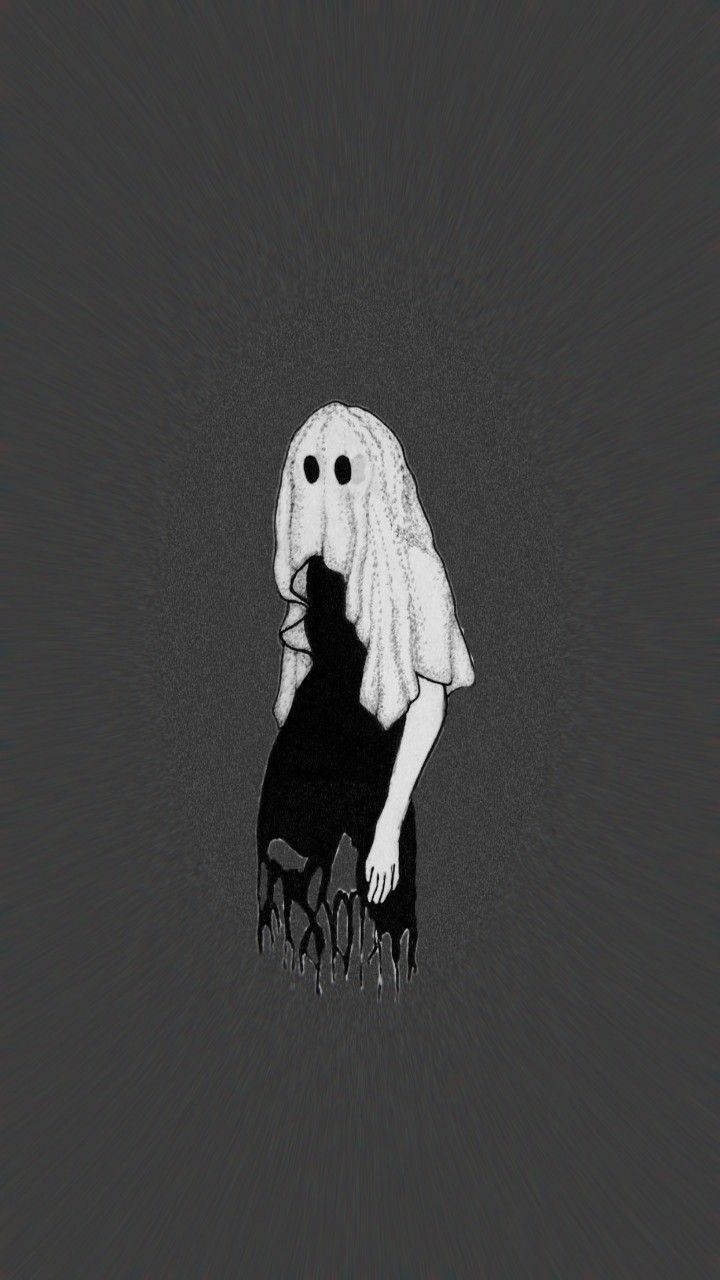 Halloween Grunge Ghost Girl Wallpaper