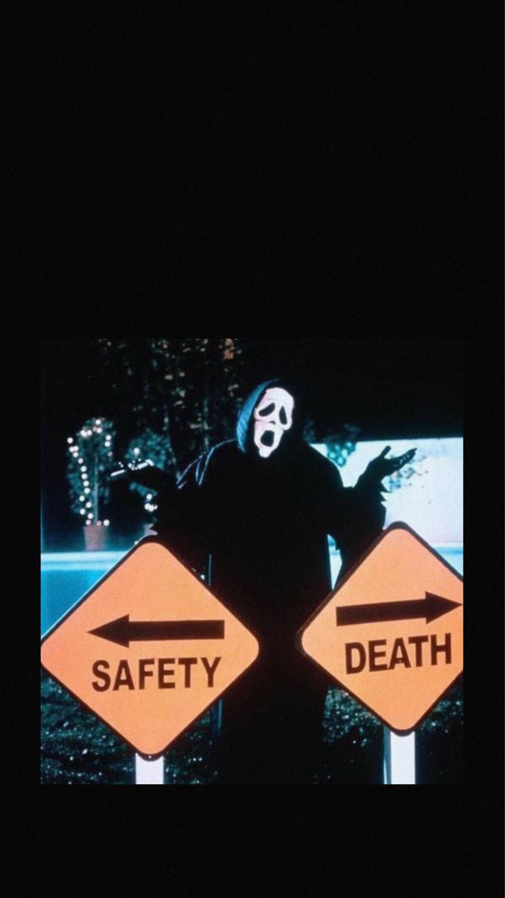 Halloween Grunge Ghostface Signs Background