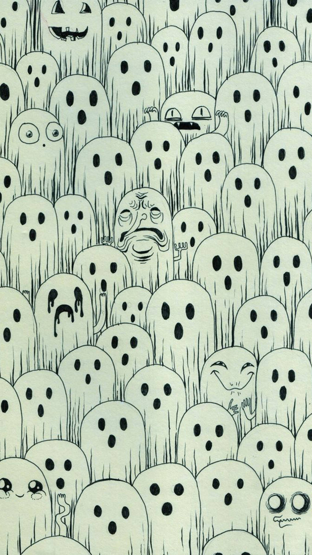 Halloween Grunge Ghosts Wallpaper