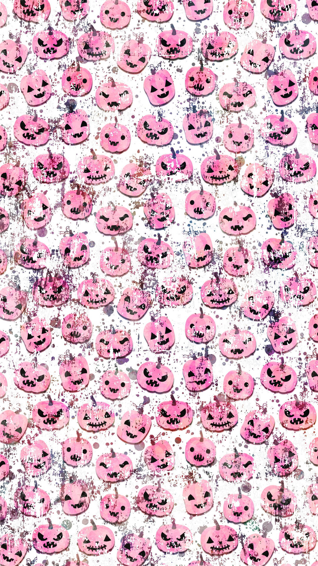 Halloween Grunge Pink Pumpkins Wallpaper