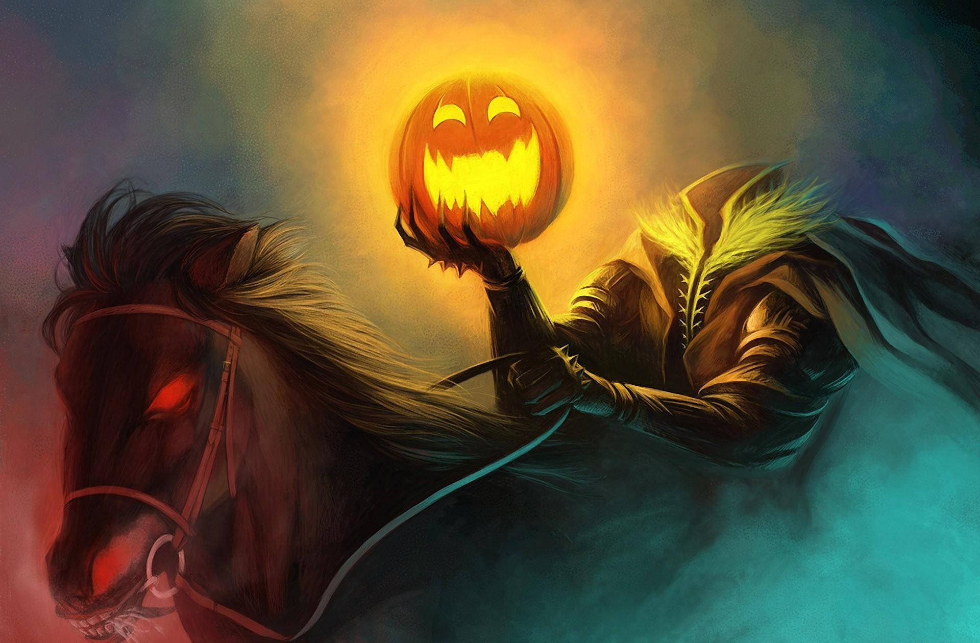 Halloween Headless Horseman With Pumpkin
