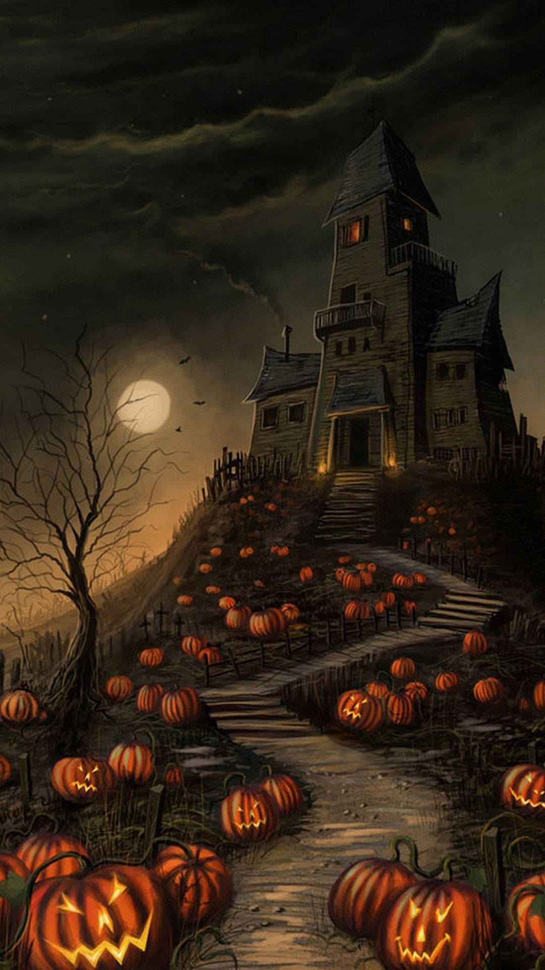Halloween Hill House Pumpkins