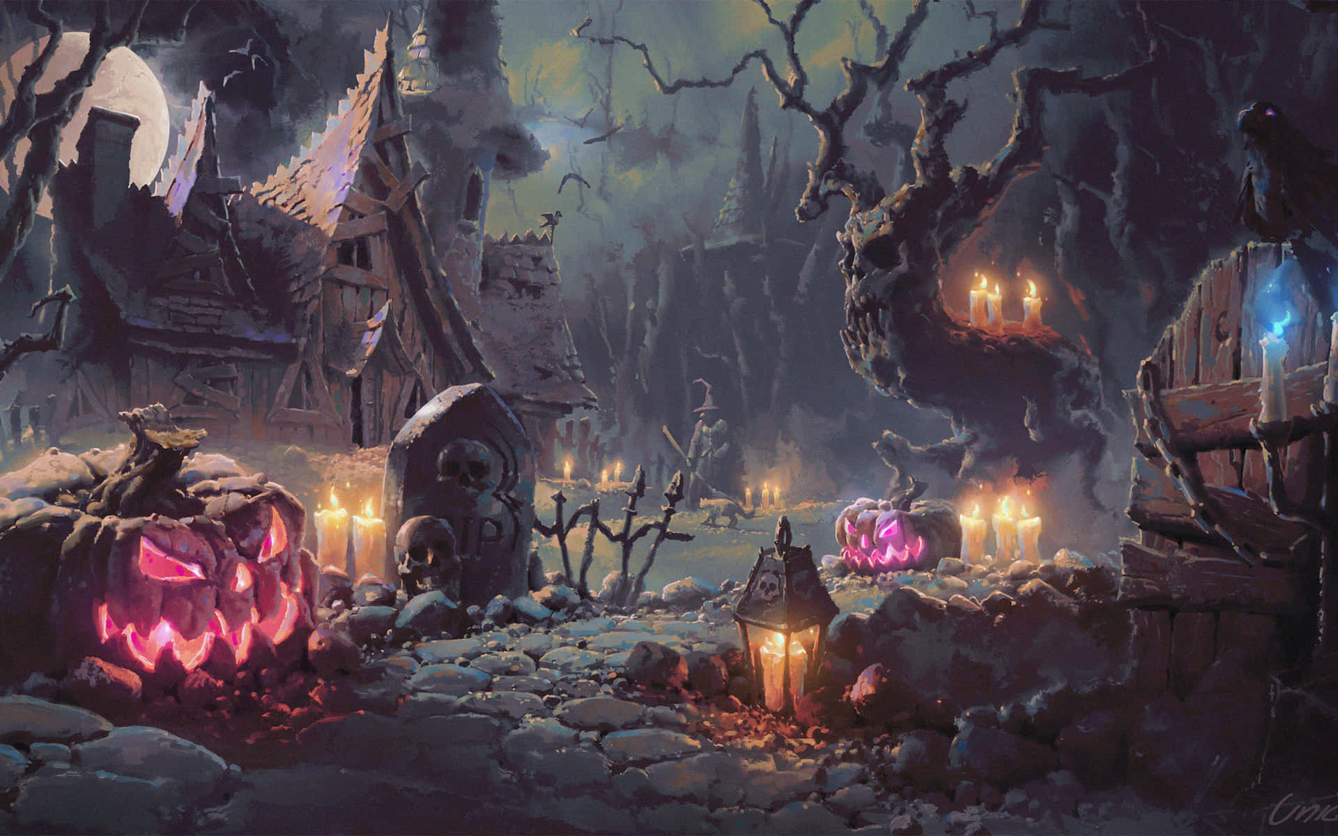 Halloweendorf - Halloween-dorf Hintergrundbild Wallpaper