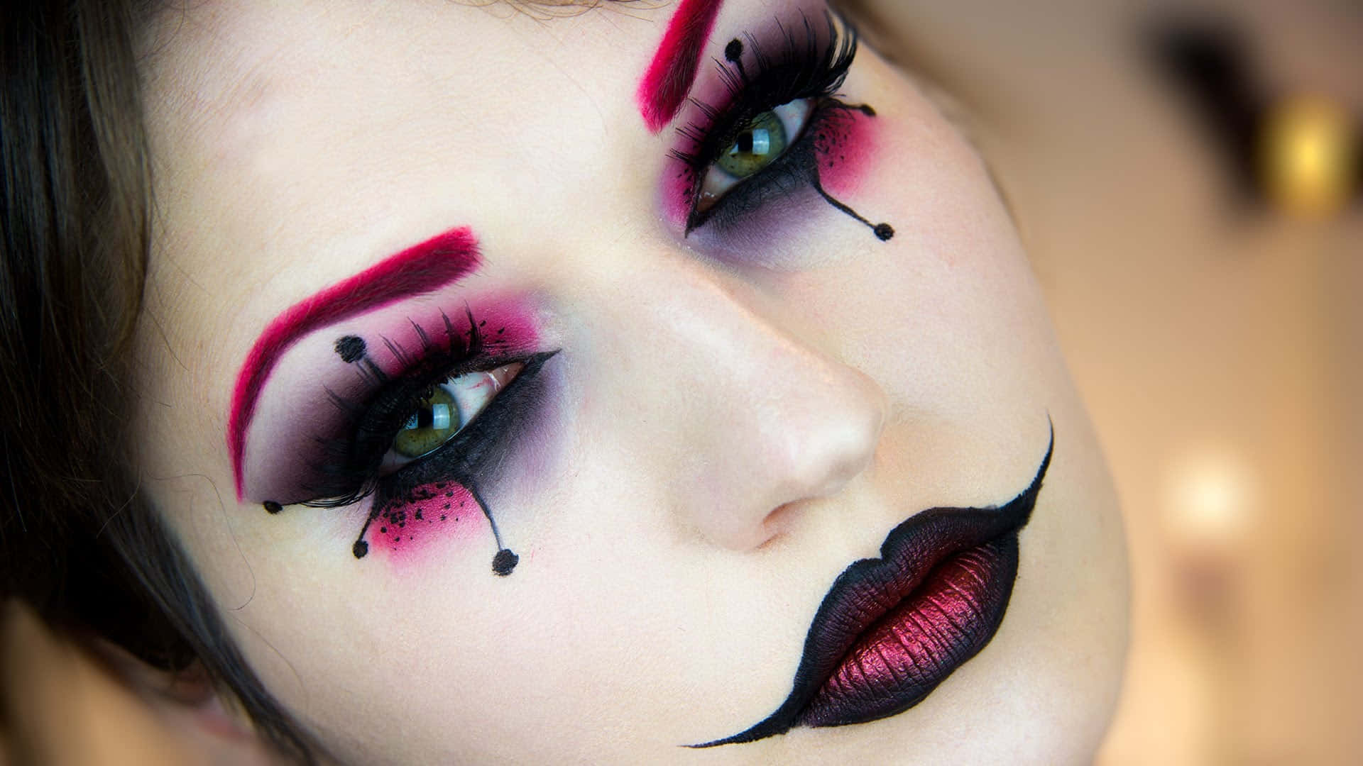 Unleash your inner spooky self with this bold and colorful Halloween Makeup Wallpaper