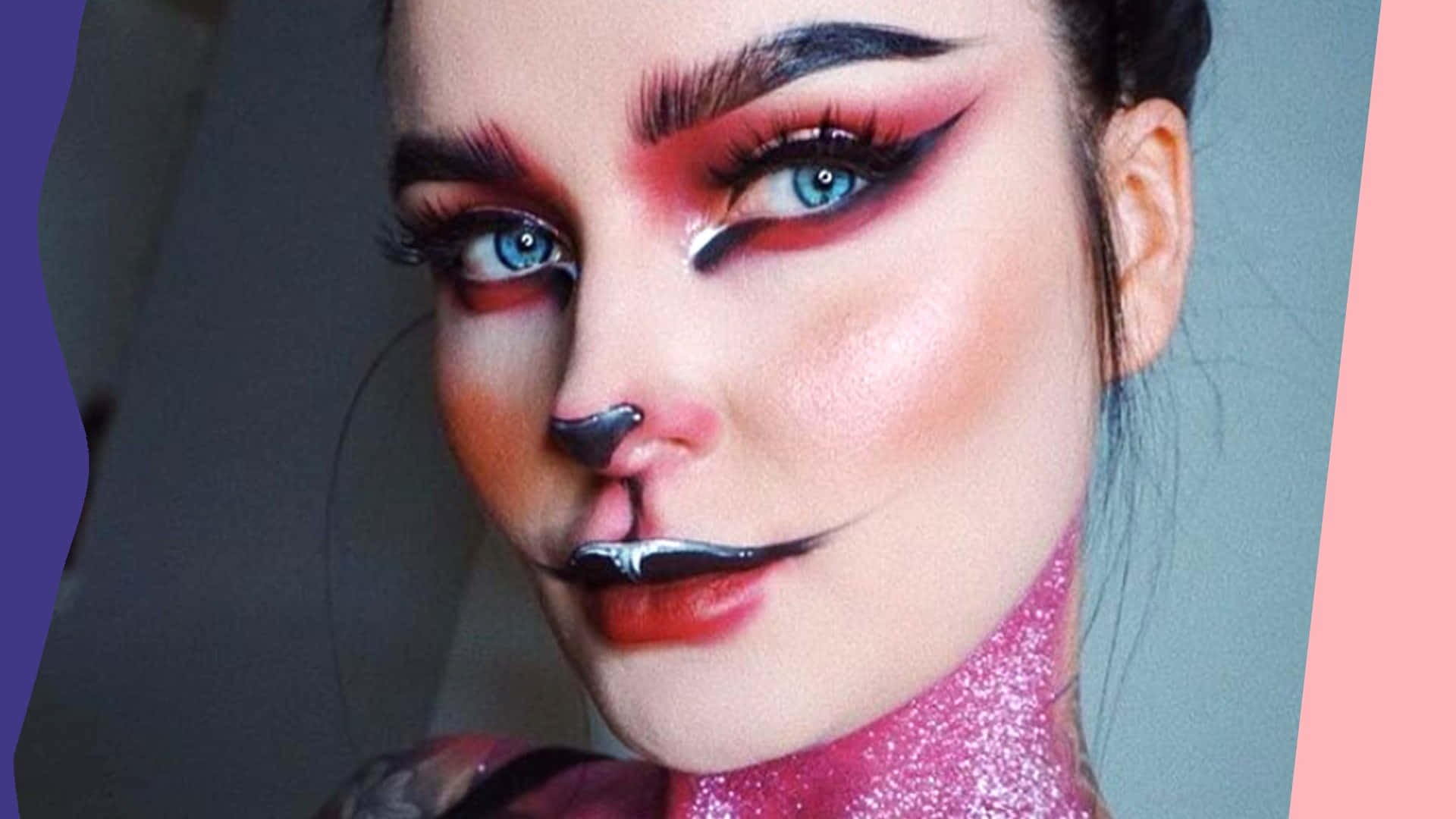 Get in the spooky spirit with this wickedly creative Halloween makeup! Wallpaper