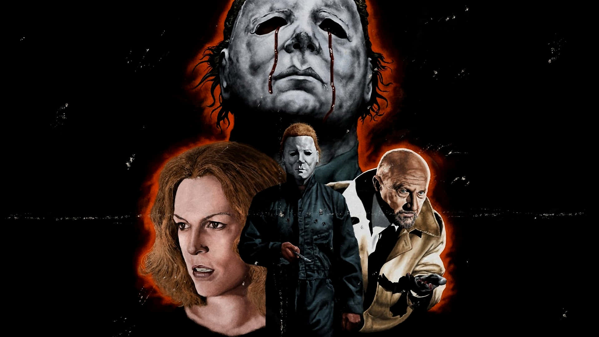 Halloweenmit Michael Myers Und Seiner Familie. Wallpaper