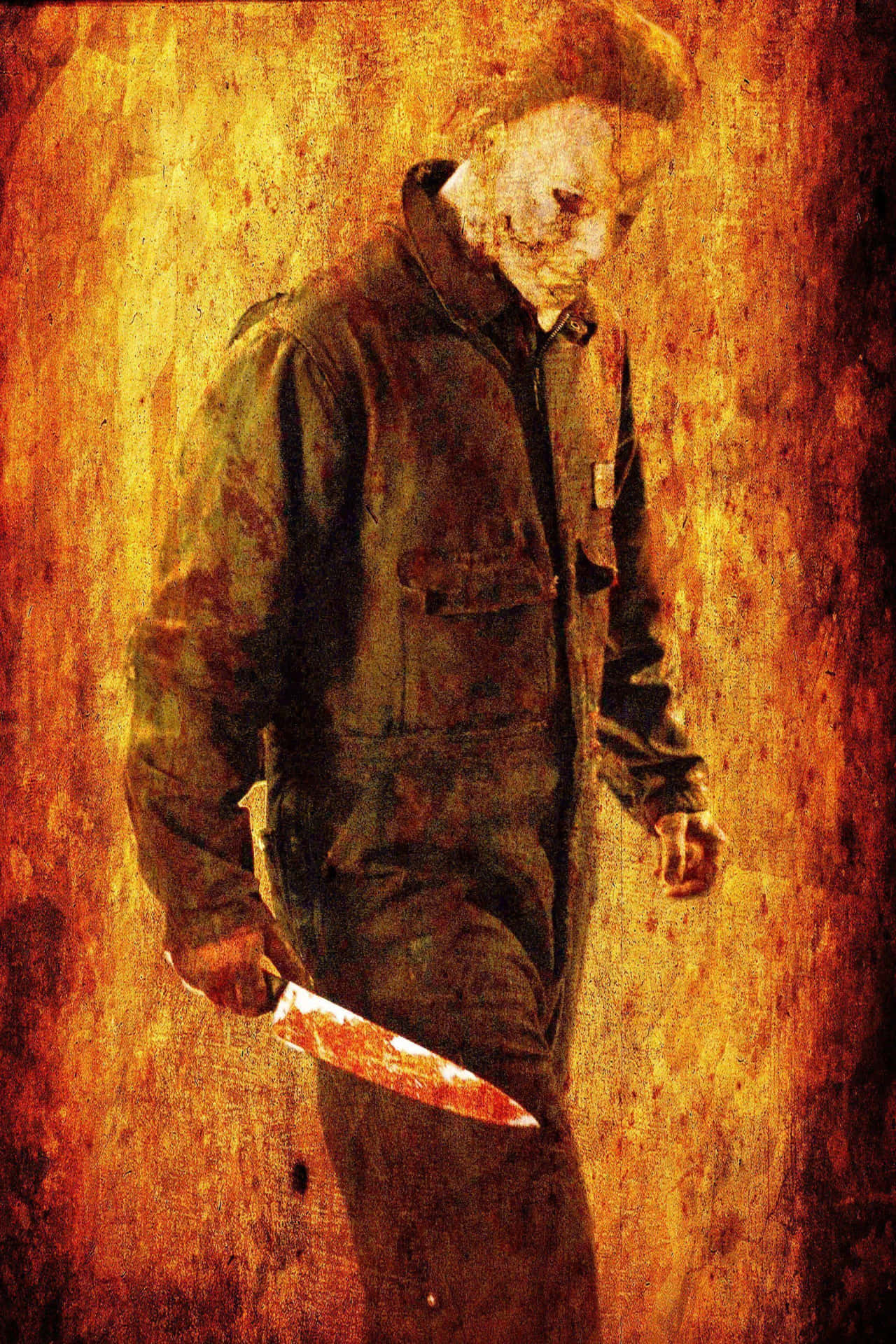 Halloweenmichael Myers Blodigt Knivskaft. Wallpaper
