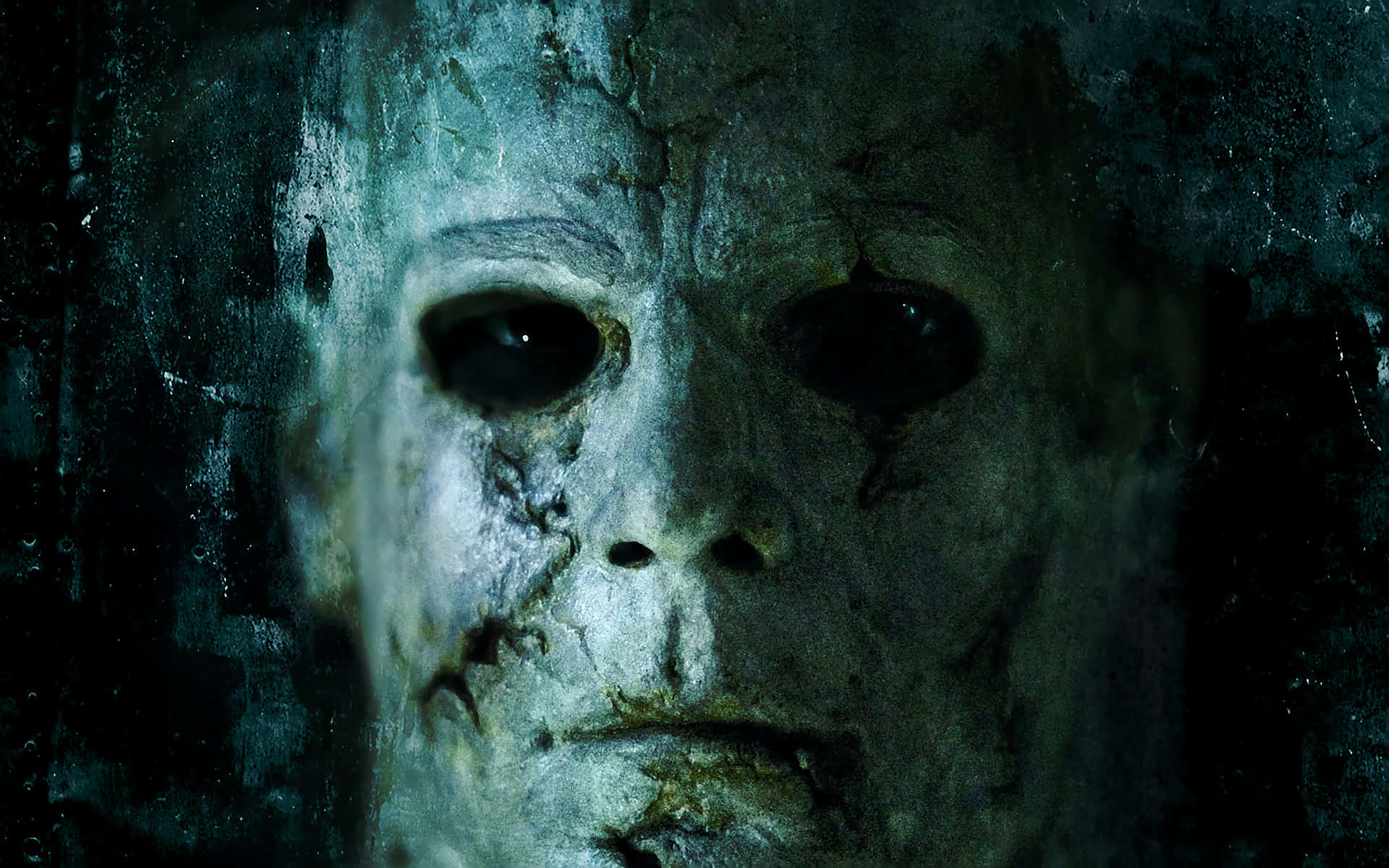 Skab en Halloween-stemning med billedvæggen af Michael Myers ansigt! Wallpaper